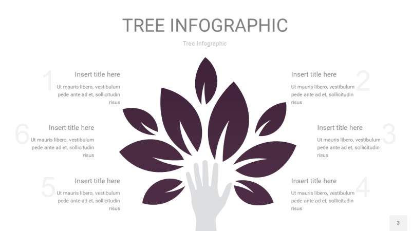 深紫色树状图PPT图表3