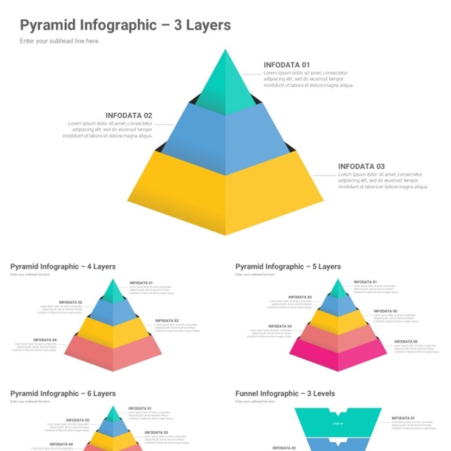 多功能商业金字塔市场营销信息图表PPT模板Mix Infographics_16_9