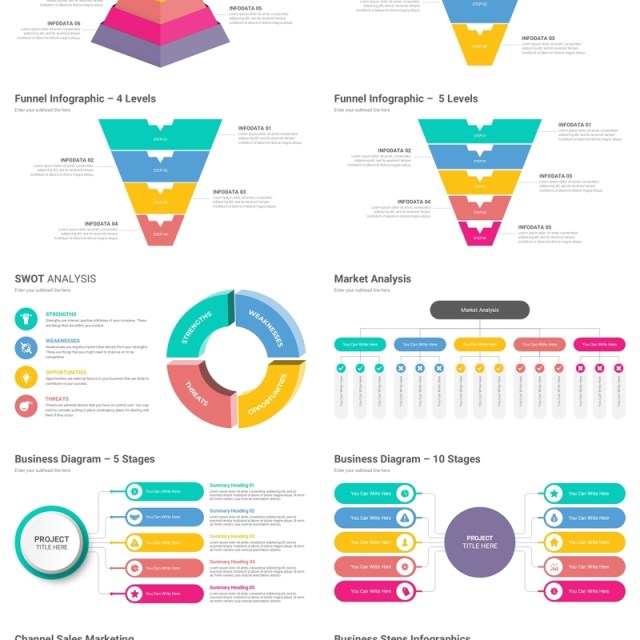 多功能商业金字塔市场营销信息图表PPT模板Mix Infographics_16_9