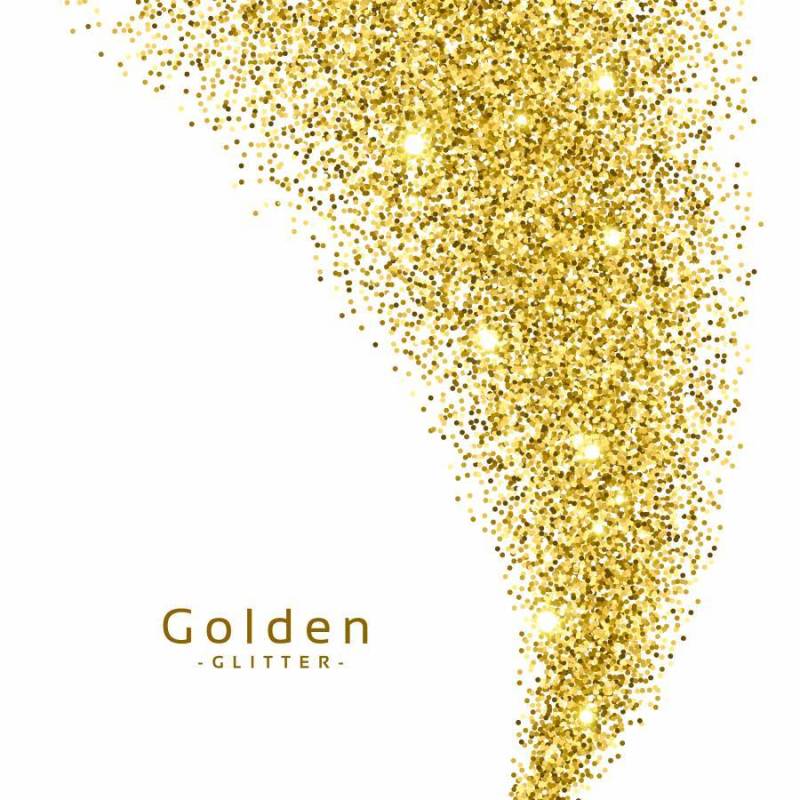 在白色背景上的金色闪光
