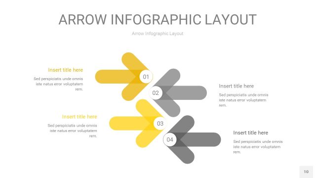 灰黄色箭头PPT信息图表10