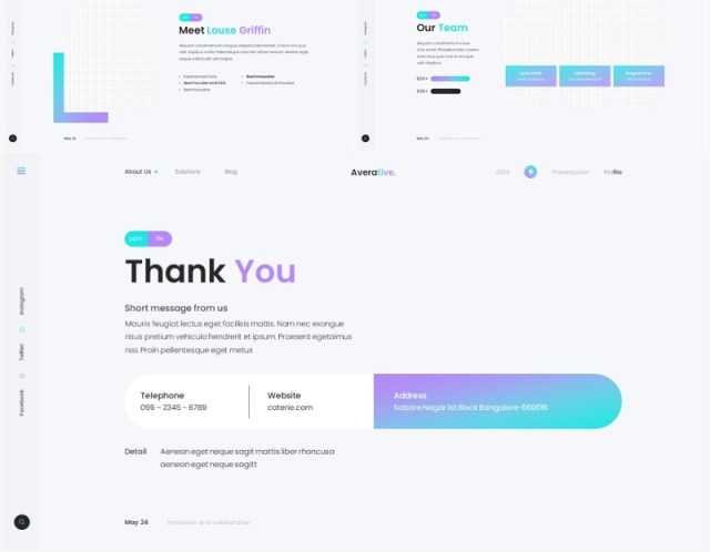 渐变简约公司简介产品宣传介绍PPT模板(无图可插图)Averative - Company Profile 渐变简约公司简介产品宣传介绍PPT模板(无图可插图)Averative - Company Profile