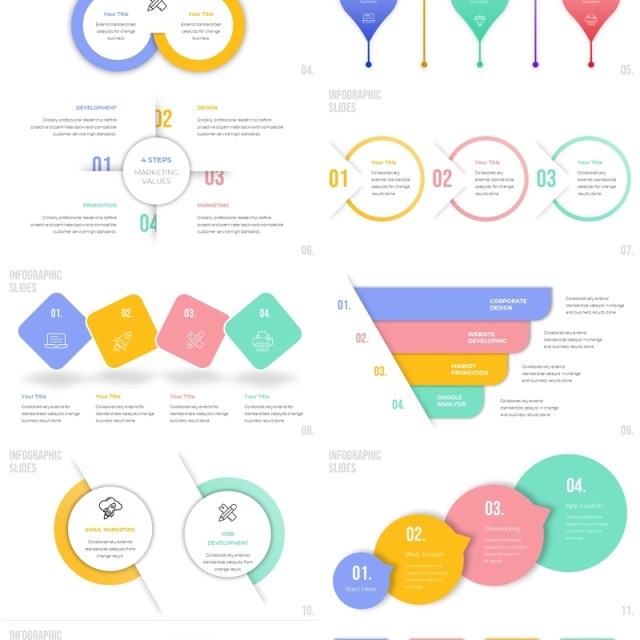 彩色时间线PPT素材信息图表Infographic Powerpoint Presentation