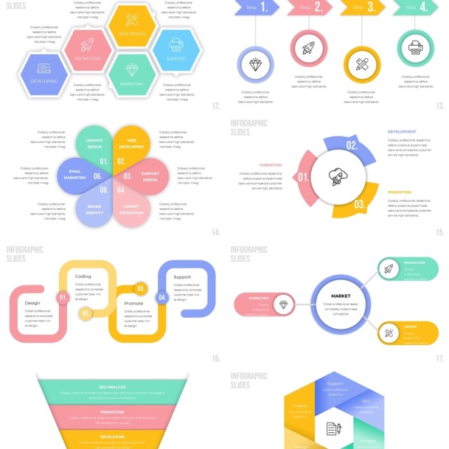 彩色时间线PPT素材信息图表Infographic Powerpoint Presentation