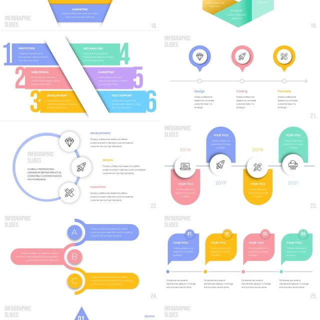 彩色时间线PPT素材信息图表Infographic Powerpoint Presentation