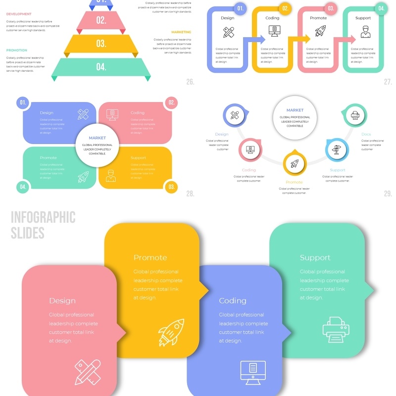 彩色时间线PPT素材信息图表Infographic Powerpoint Presentation