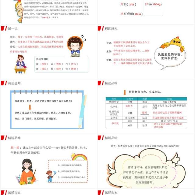 部编版八年级语文上册首届诺贝尔文学奖颁发课件PPT模板