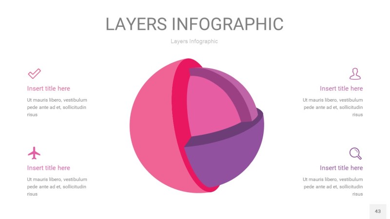 粉紫色3D分层PPT信息图43