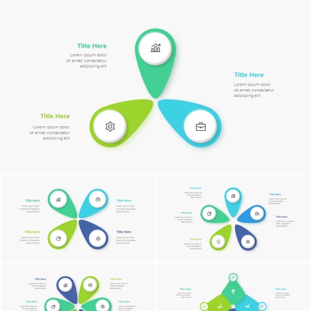 圆形图三角形信息图PPT模板Animated_Diagrams_Infographic_[Light]