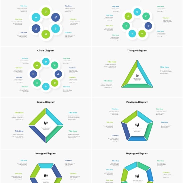 圆形图三角形信息图PPT模板Animated_Diagrams_Infographic_[Light]