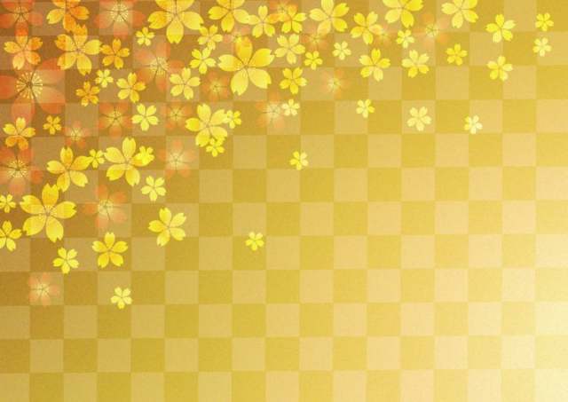 桜_格子_金箔_背景