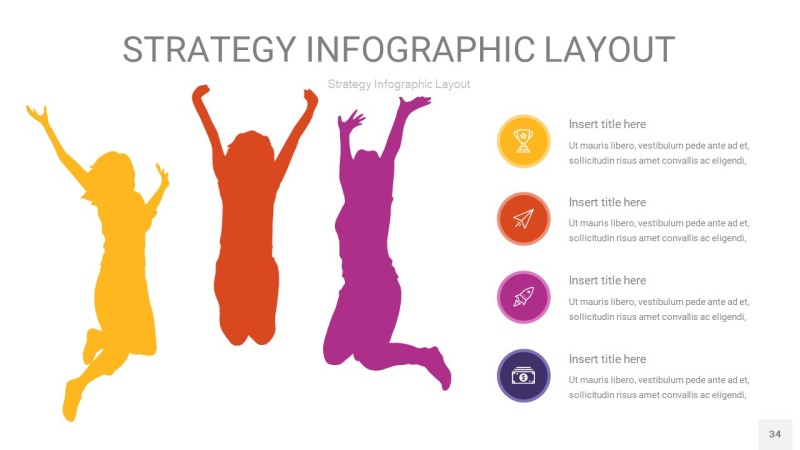 彩色战略计划统筹PPT信息图34