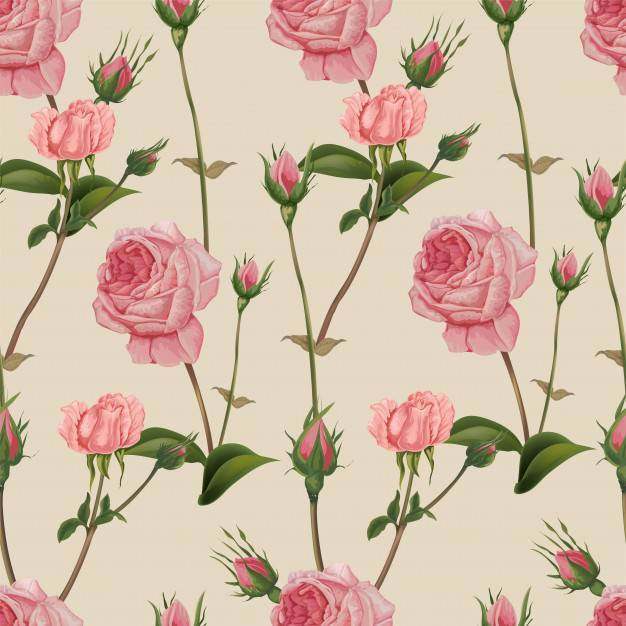 Pink rose seamless pattern ,retro style Pink rose seamless pattern ,retro style