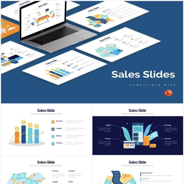 创意插画销售汇报PPT信息图形素材Sales Powerpoint Infographics 创意插画销售汇报PPT信息图形素材Sales Powerpoint Infographics