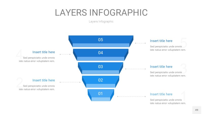 蓝色3D分层PPT信息图49