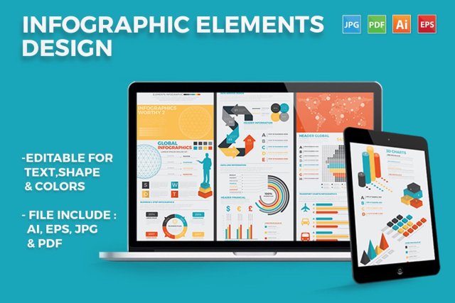 多功能信息图表设计模板素材 Infographics Template