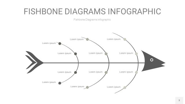灰色鱼骨PPT信息图表3