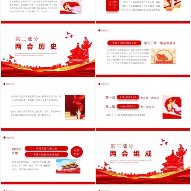 喜迎2022两会历史介绍组成动态PPT模板 喜迎2022两会历史介绍组成动态PPT模板