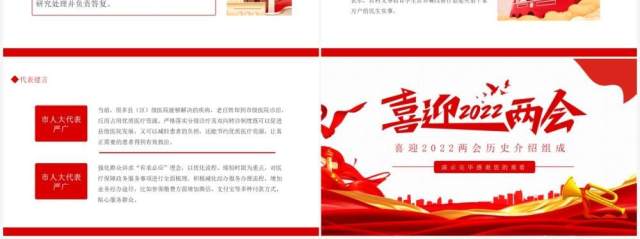 喜迎2022两会历史介绍组成动态PPT模板 喜迎2022两会历史介绍组成动态PPT模板