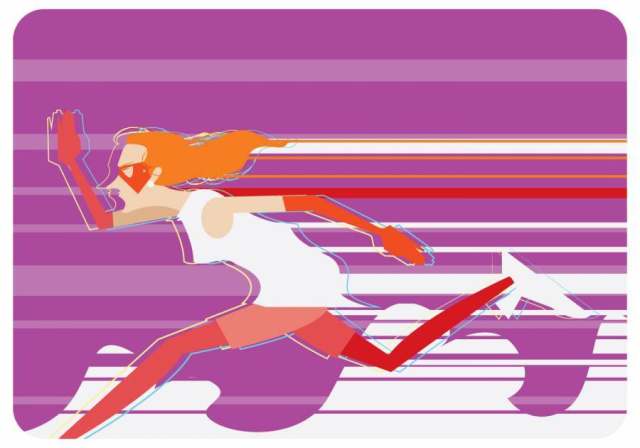 超级快速赛跑者妇女传染媒介