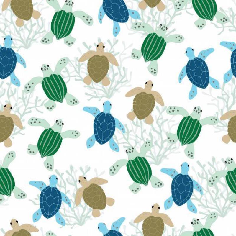 Sea turtles seamless pattern