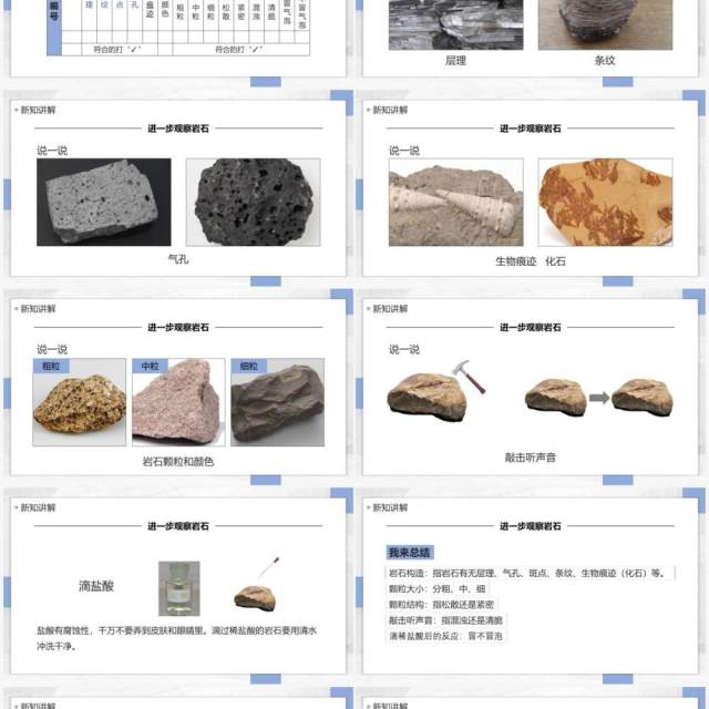 教科版四年级下册认识几种常见的岩石课件PPT模板