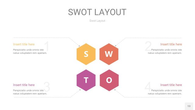 粉黄色SWOT图表PPT13