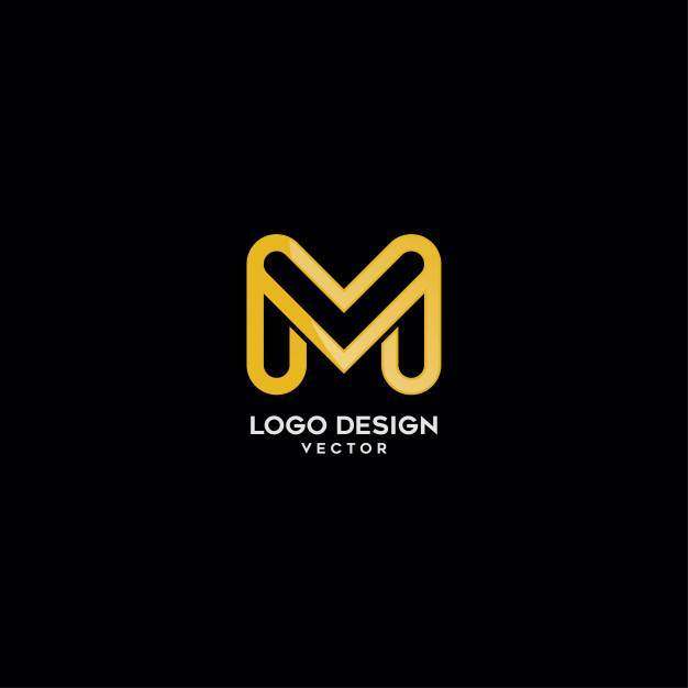 金Monogram M字母标志设计 金Monogram M字母标志设计