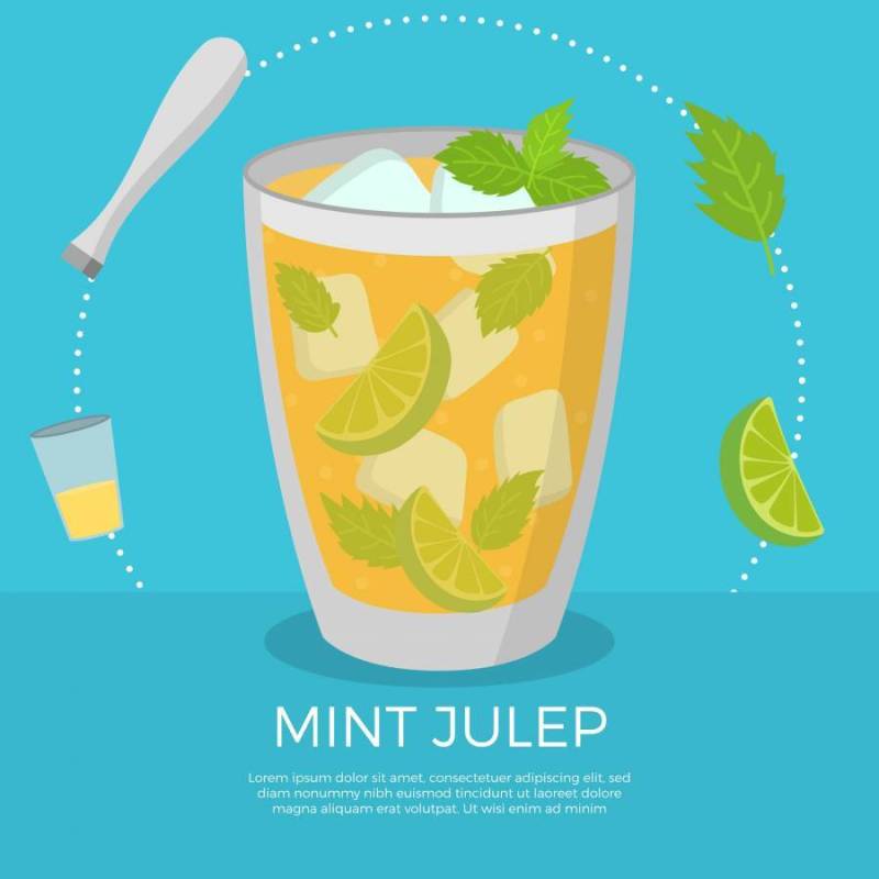 平薄荷Julep矢量图