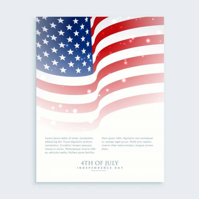 7月4日与美国国旗的传单
