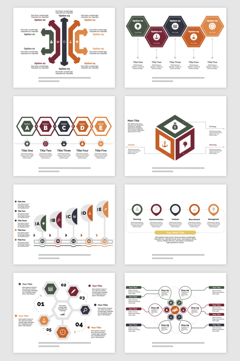 多彩PPT报表类的矢量素材