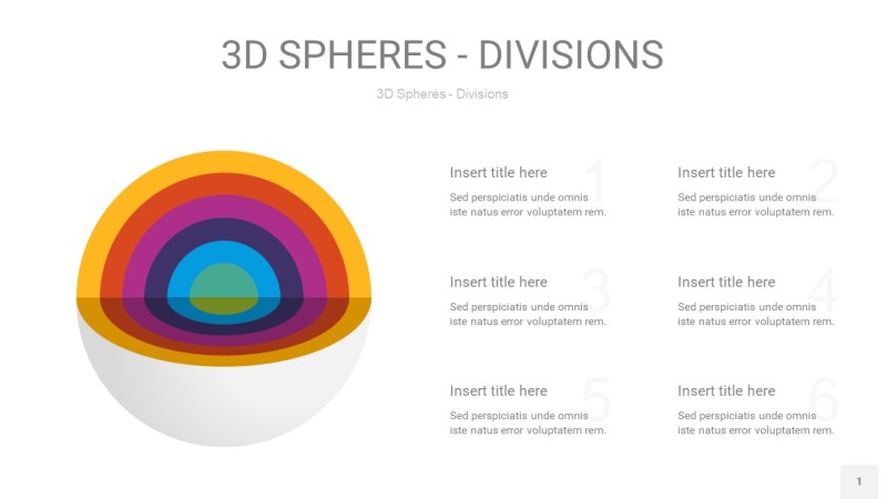 多彩3D球体切割PPT信息图1