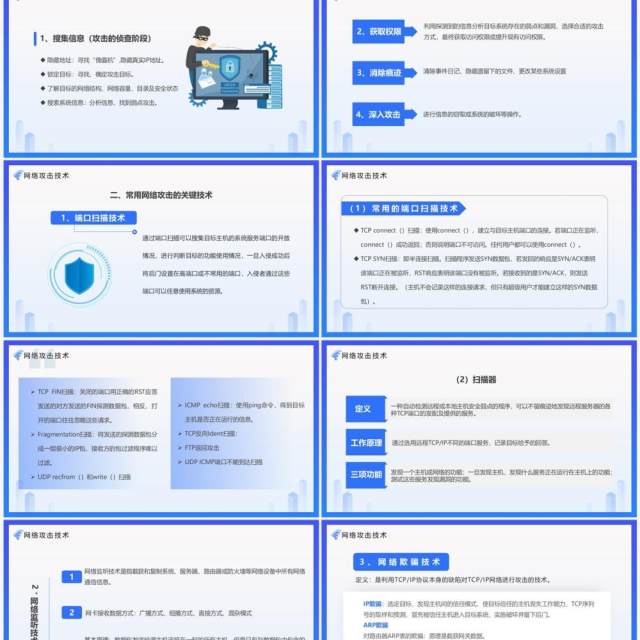 蓝色简约风网络安全技术培训PPT模板