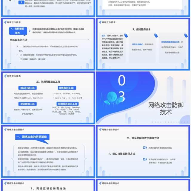 蓝色简约风网络安全技术培训PPT模板