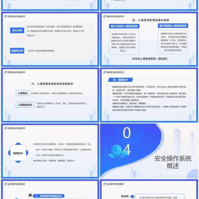 蓝色简约风网络安全技术培训PPT模板