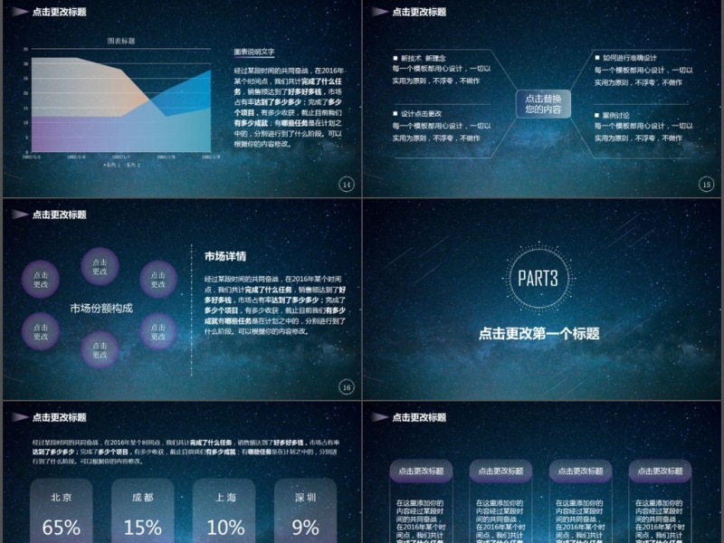 大气星空商务工作报告汇报总结PPT