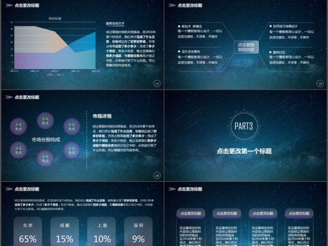 大气星空商务工作报告汇报总结PPT