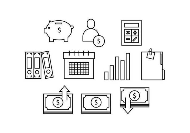  簿记线图标矢量