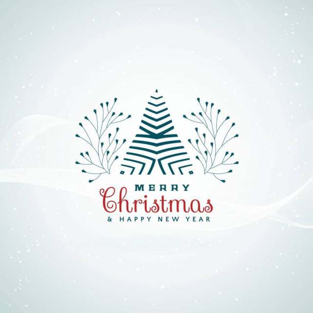 圣诞快乐美丽的名片设计与创意树