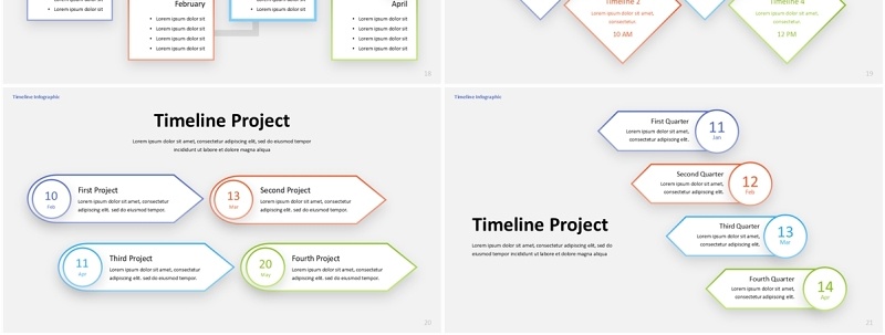 线形彩色时间轴PPT图表模板Timeline - Infographic Presentation Template
