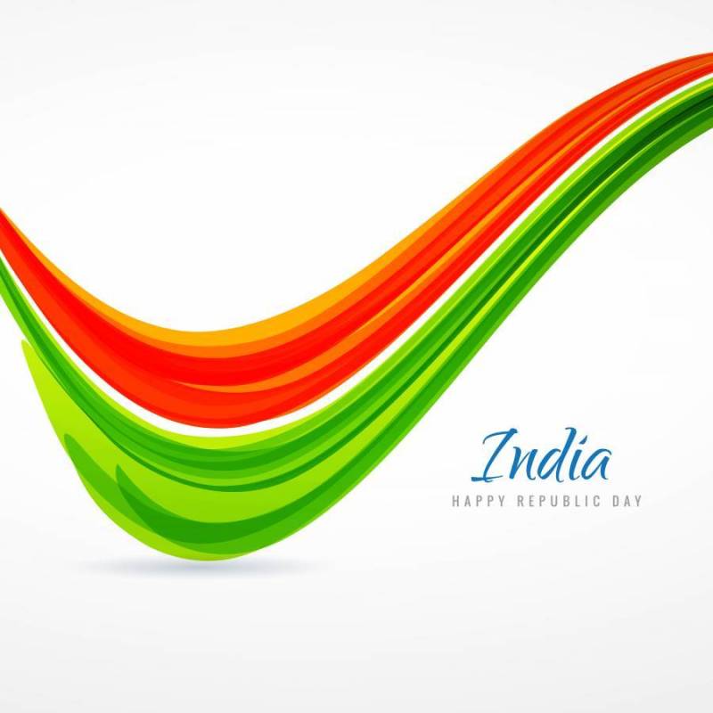 印度三色波背景矢量设计插画