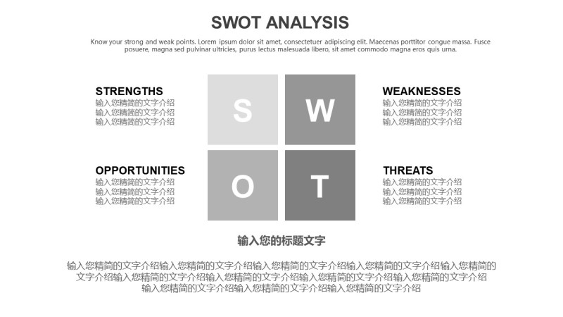 灰色SWOT分析图表-3