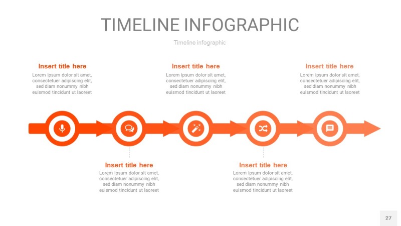橘红色时间轴PPT信息图27