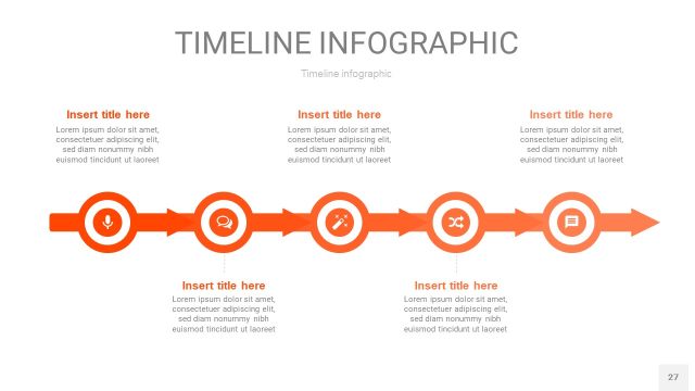 橘红色时间轴PPT信息图27