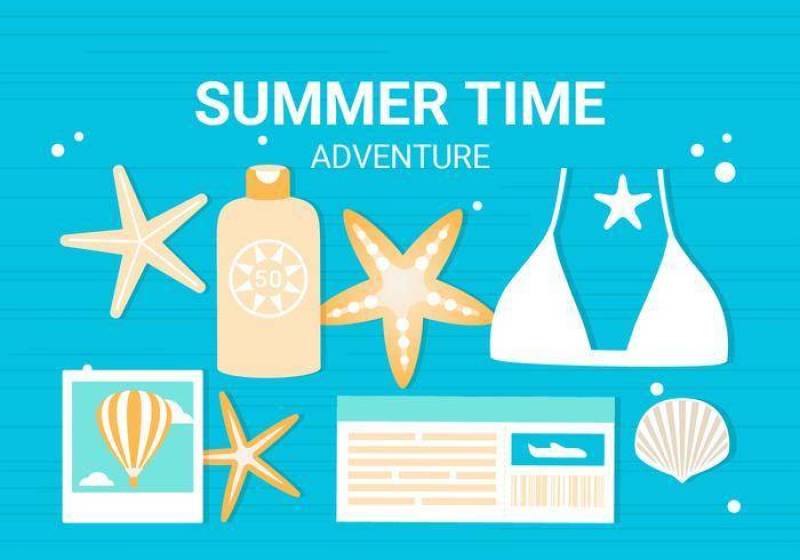  的夏季元素矢量背景