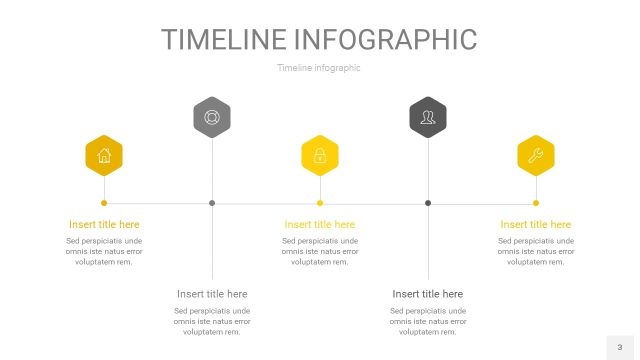 灰黄色时间轴PPT信息图3