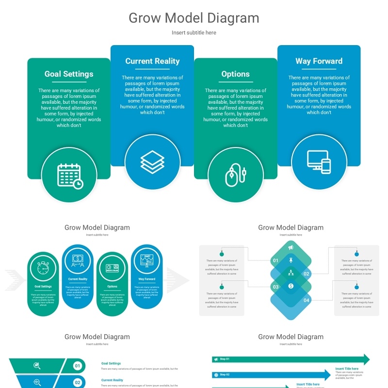 增长模型信息图PPT模板素材Grow Model Diagram