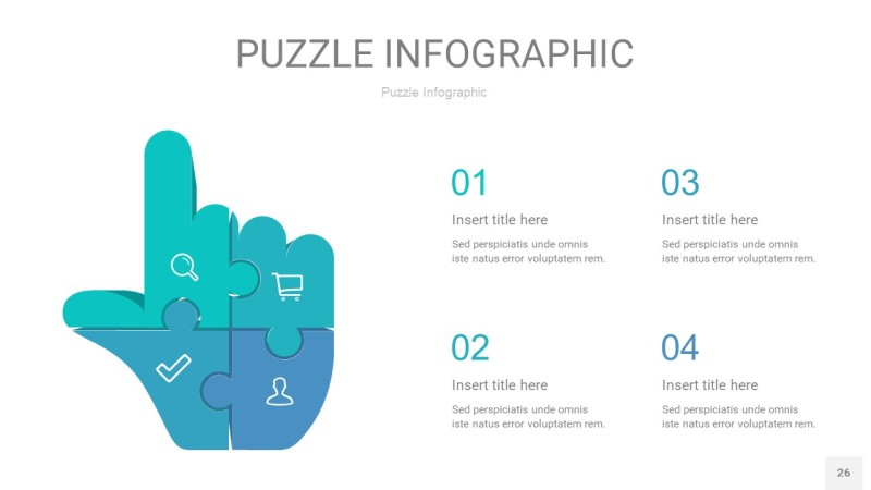 宝石绿拼图PPT图表26