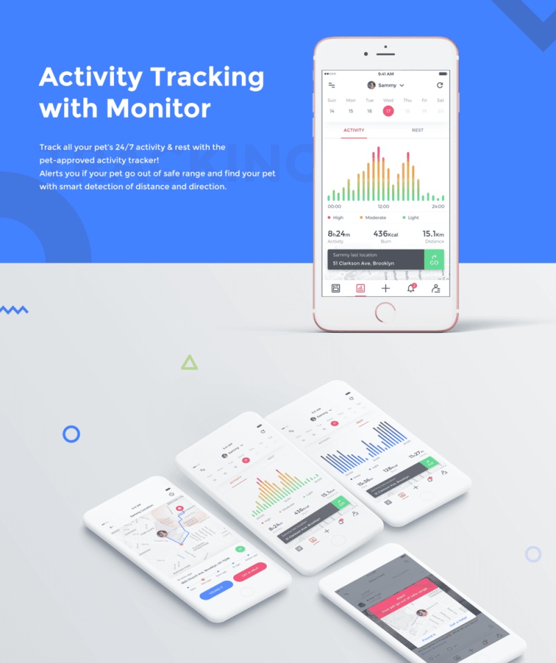 宠物社交网络和健康跟踪应用UI工具包，宠物爱好者