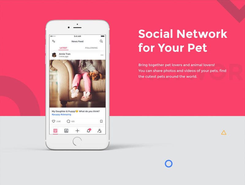 宠物社交网络和健康跟踪应用UI工具包，宠物爱好者